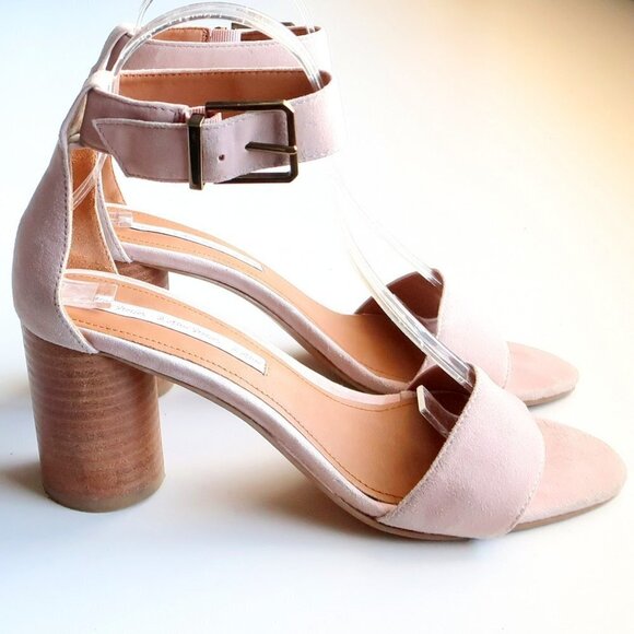 & Other Stories Pale Pink Cylinder Heel Ankle Strap Open Toe Sandals Summer Shoe - Picture 1 of 16